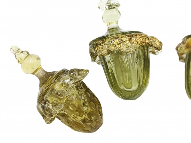 4 Murano green glass chandelier lantern drops Circa 1890