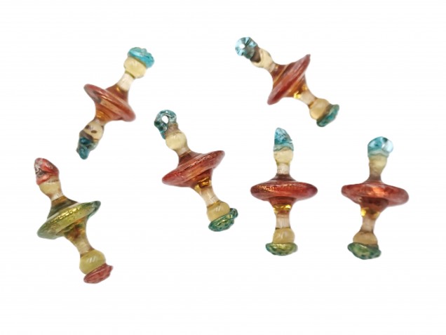 6 Murano tiny glass chandelier drops Circa 1890