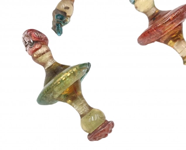 6 Murano tiny glass chandelier drops Circa 1890