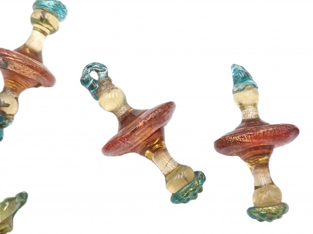 6 Murano tiny glass chandelier drops Circa 1890