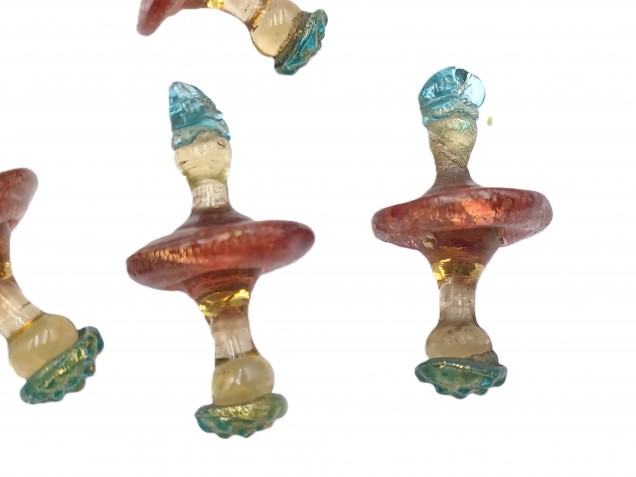 6 Murano tiny glass chandelier drops Circa 1890