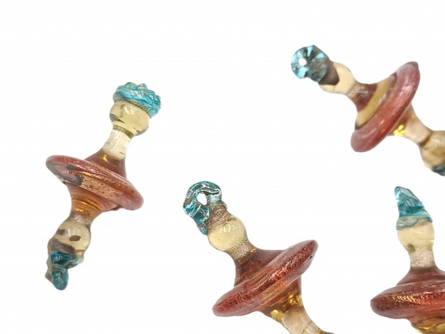 6 Murano tiny glass chandelier drops Circa 1890