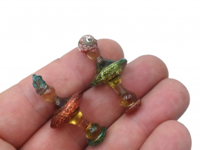 6 Murano tiny glass chandelier drops Circa 1890