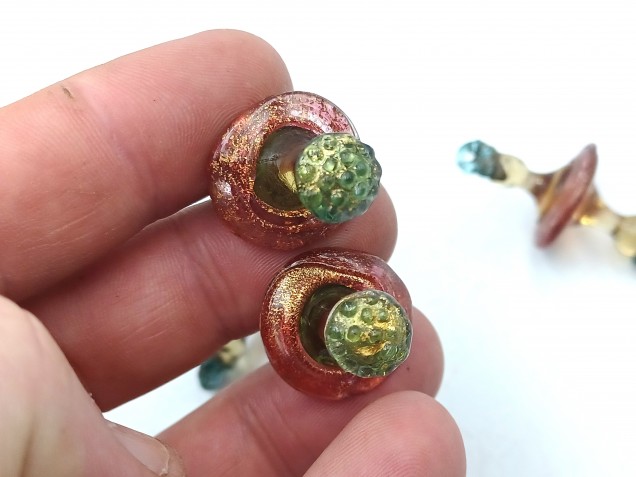 6 Murano tiny glass chandelier drops Circa 1890