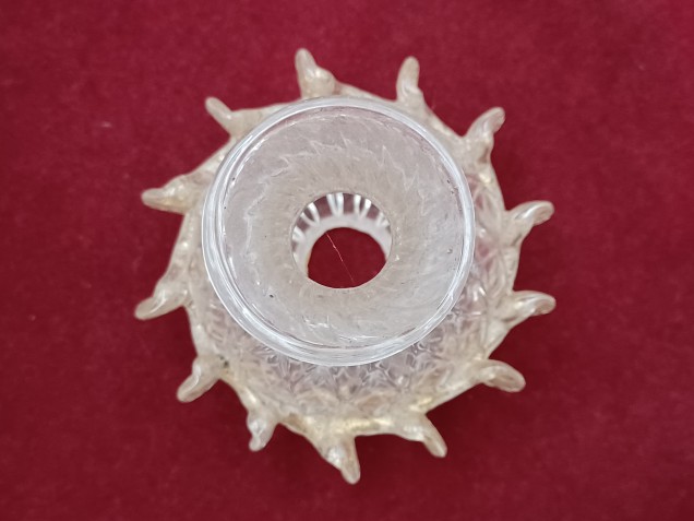 Venetian chandelier glass stem section clear and gold