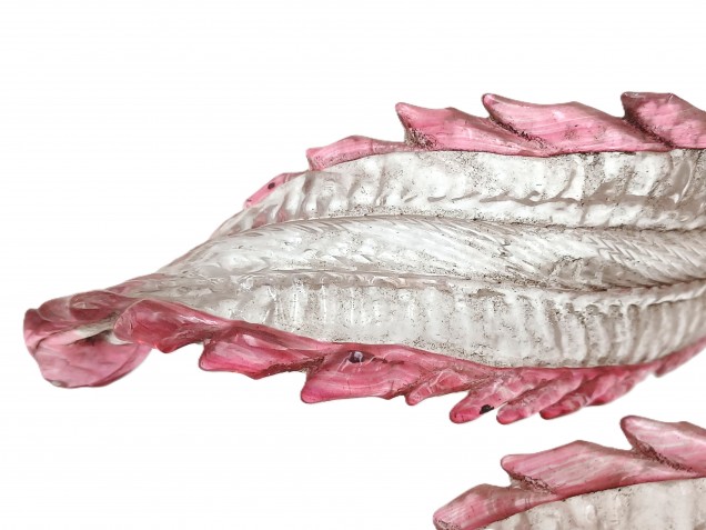 3 Murano chandelier Leaves clear glass with red bordering