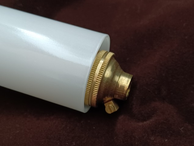 SINGLE GLASS LAMP HOLDER COVER IN GLOSS OPAL WHITE 85MM X 29MM