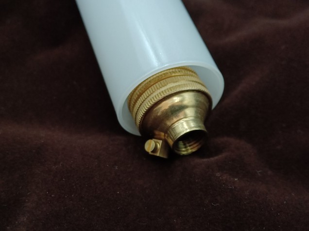 SINGLE GLASS LAMP HOLDER COVER IN GLOSS OPAL WHITE 85MM X 29MM