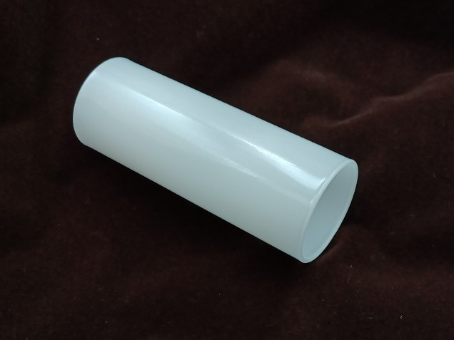 SINGLE GLASS LAMP HOLDER COVER IN GLOSS OPAL WHITE 85MM X 29MM