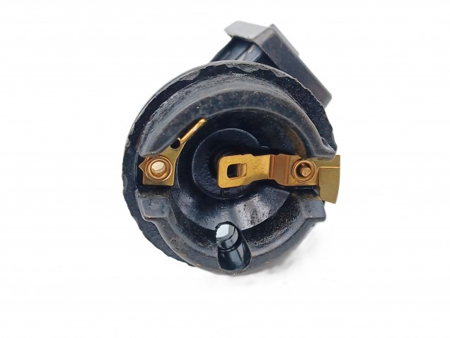 Rocker switch lamp holder E27 in gold threaded skirt and shade rings