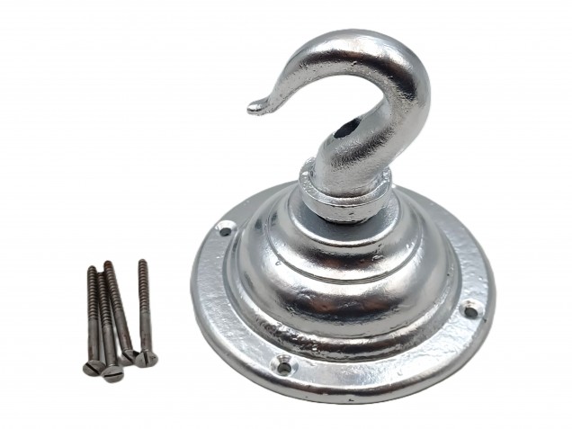Silver chandelier hook heavy duty cast iron ceiling hook plate and screws