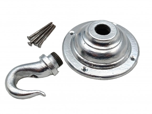 Silver chandelier hook heavy duty cast iron ceiling hook plate and screws
