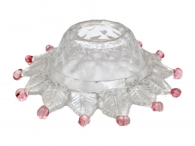 Murano glass chandelier dish pan red and Clear Circa 1860 