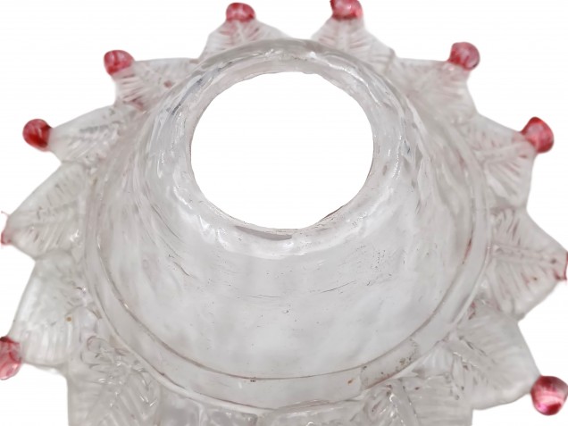 Murano glass chandelier dish pan red and Clear Circa 1860 