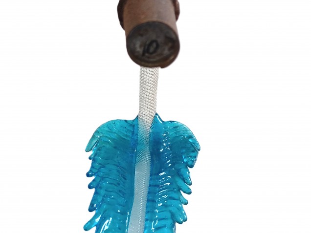 Antique chandelier Leaf clear glass stem with dark blue leaf 