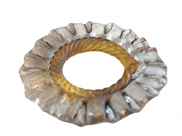 Antique Murano amber and smoked glass chandelier hoop