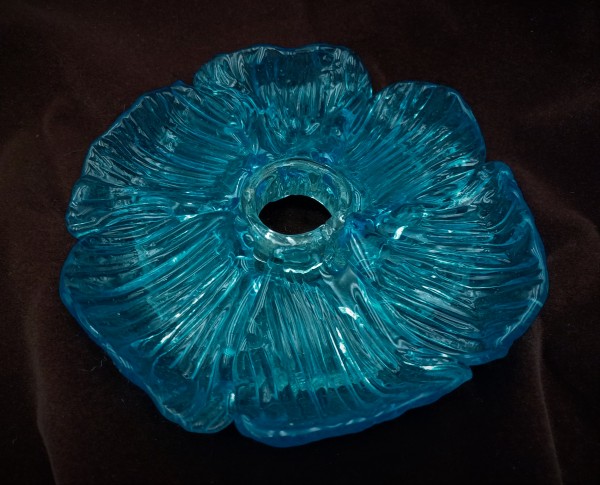 Antique Italian Blue Chandelier Glass Rosette