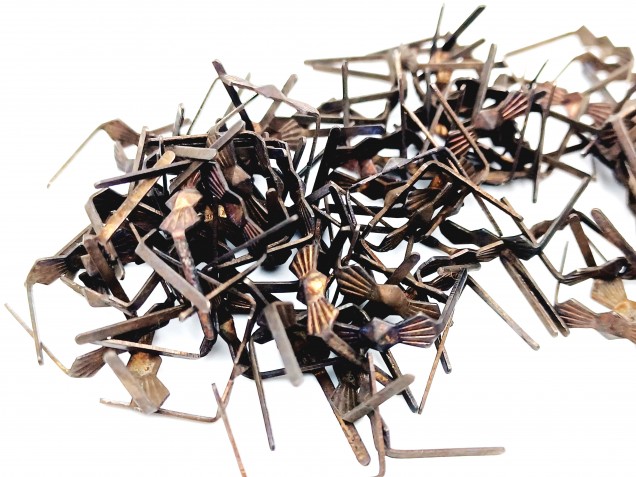 Antique brass chandelier butterfly clips 11mm closed pack of 100