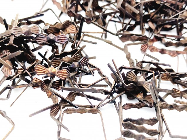 Antique brass chandelier butterfly clips 11mm closed pack of 100