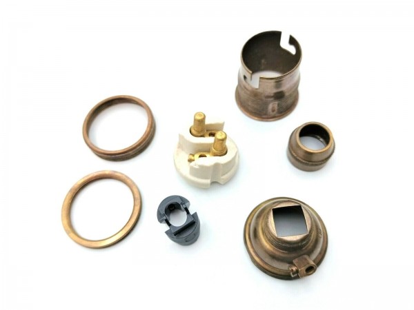 Lamp holder With Cord Grip BC B22 Antique brass