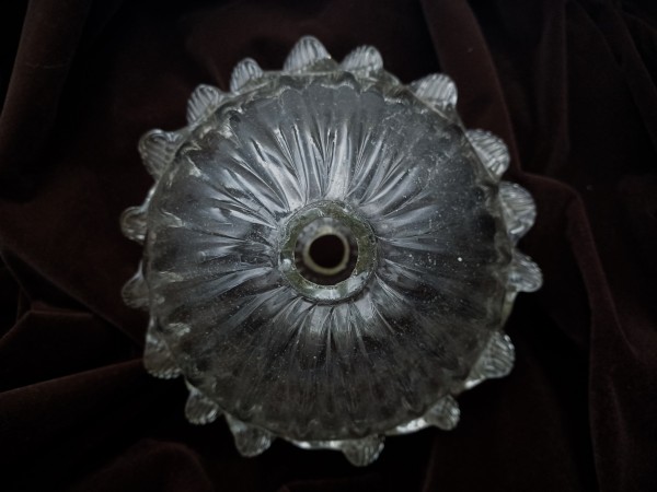 Antique Chandelier glass centre stem ball   