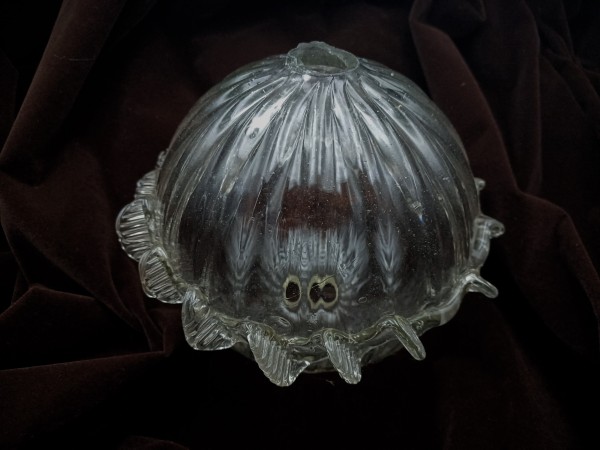 Antique Chandelier glass centre stem ball   