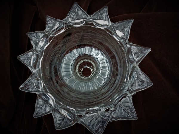 Antique Venetian Murano Chandelier glass pan with stem