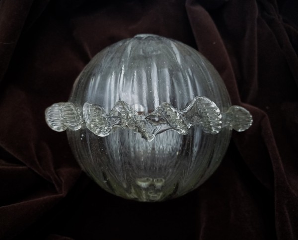 Antique Chandelier glass centre stem ball   