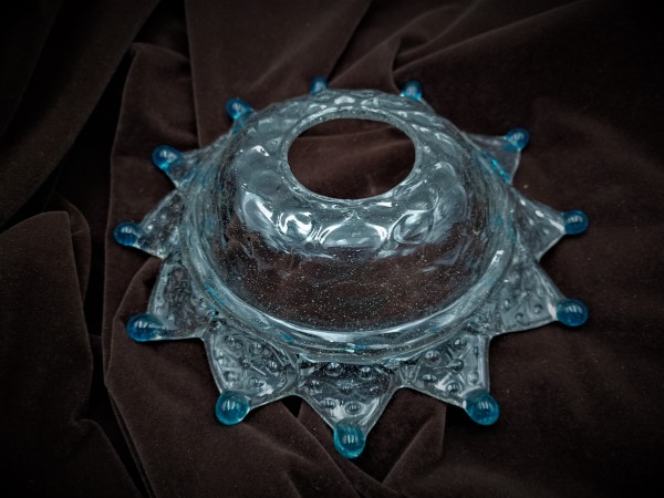 Antique Italian Chandelier Glass Pan with Blue tips