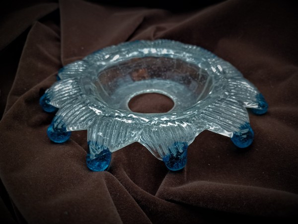 Antique Venetian Chandelier Glass Dish with Blue tips  