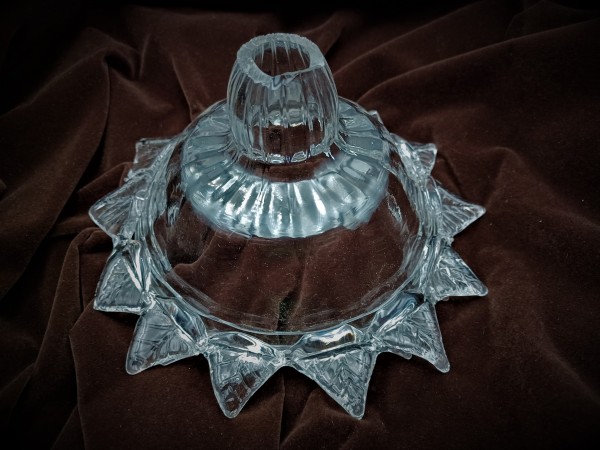 Antique Venetian Murano Chandelier glass pan with stem