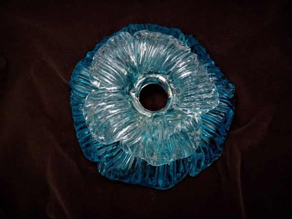 Antique Italian Blue Chandelier Glass Rosette