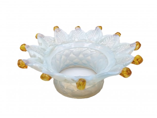 Antique Italian blue and gold Chandelier glass canopy