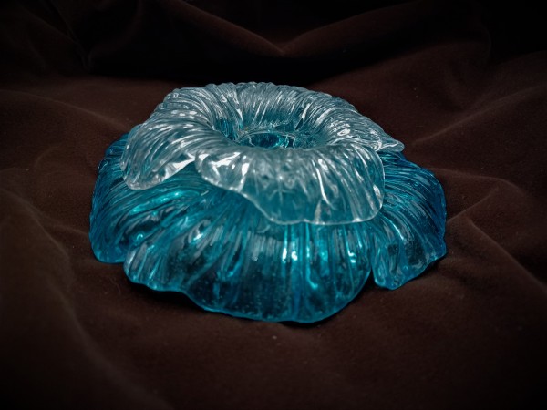 Antique Italian Blue Chandelier Glass Rosette