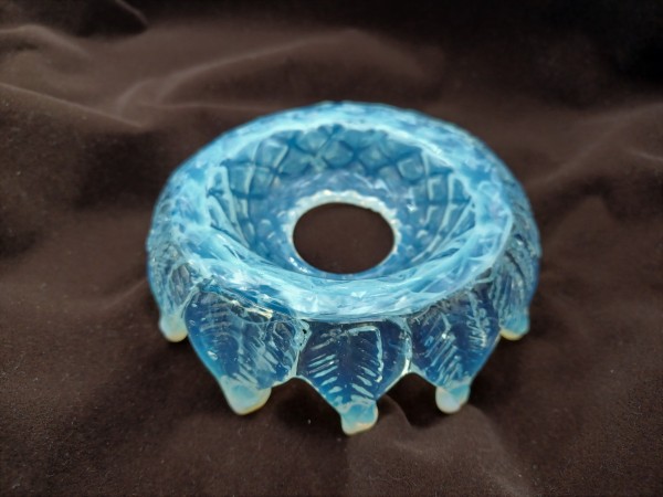 Antique Italian blue Chandelier glass pan 