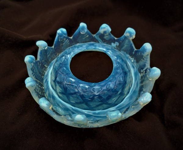 Antique Italian blue Chandelier glass pan 