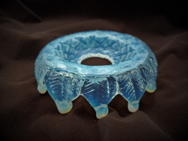 Antique Italian blue Chandelier glass pan 