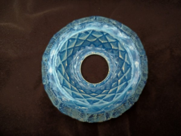 Antique Italian blue Chandelier glass pan 