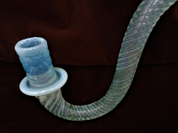 Antique Murano milky blue Glass Chandelier arm