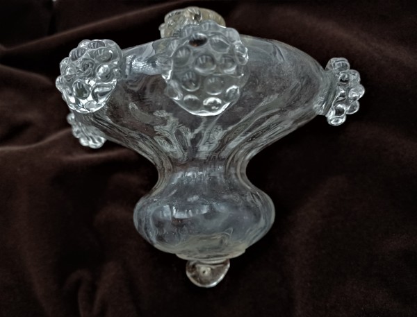 Antique Murano chandelier lower finial ball clear glass