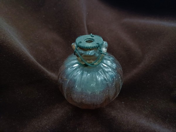 Antique Murano chandelier lower finial ball tinted pink glass