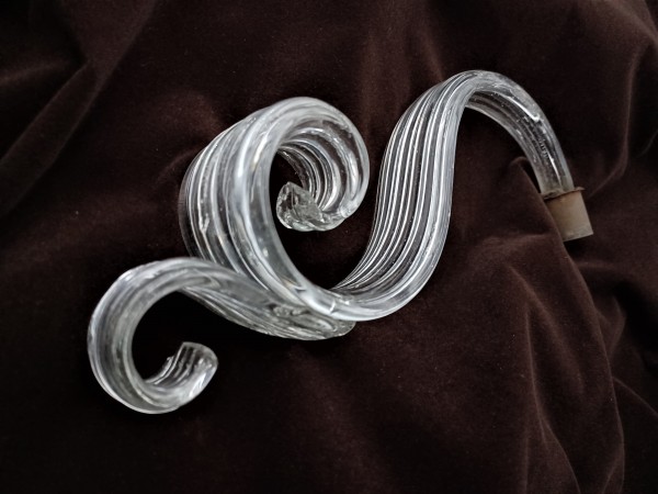 Antique Murano Chandelier Clear Glass Crook Scroll