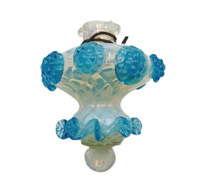 Antique Murano chandelier finial blue glass 