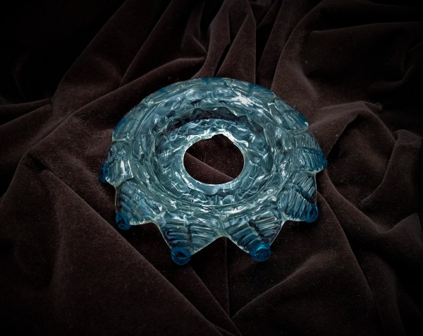 Antique Murano Chandelier Glass Dish with Blue tips 