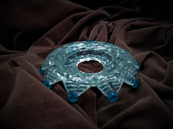 Antique Murano Chandelier Glass Dish with Blue tips 