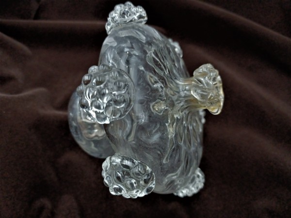 Antique Murano chandelier lower finial ball clear glass