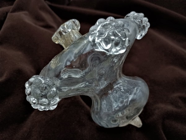 Antique Murano chandelier lower finial ball clear glass