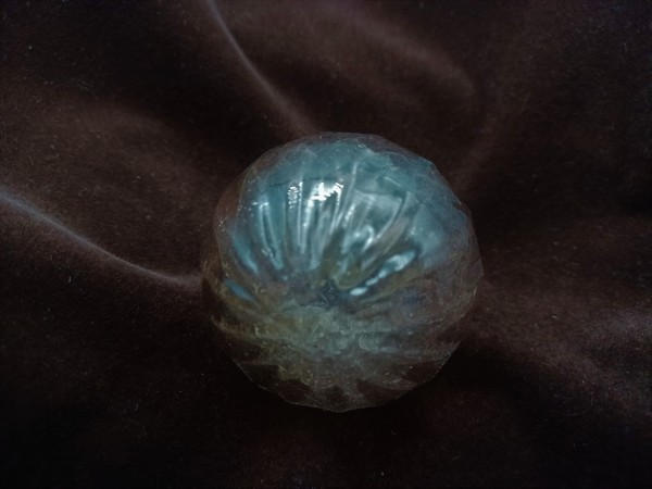 Antique Murano chandelier lower finial ball tinted pink glass