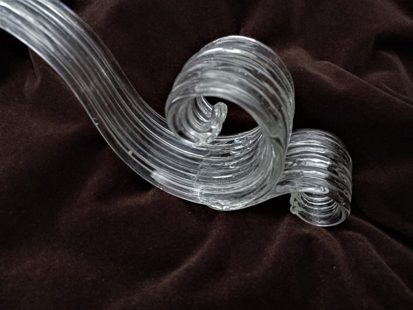 Antique Murano Chandelier Clear Glass Crook Scroll