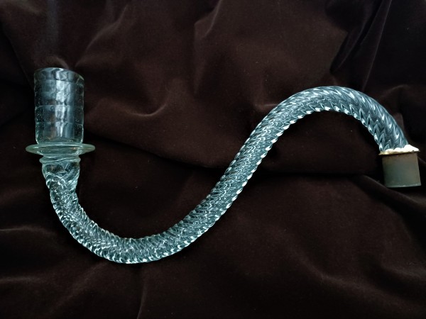 Antique Murano Clear Glass Chandelier rope arm